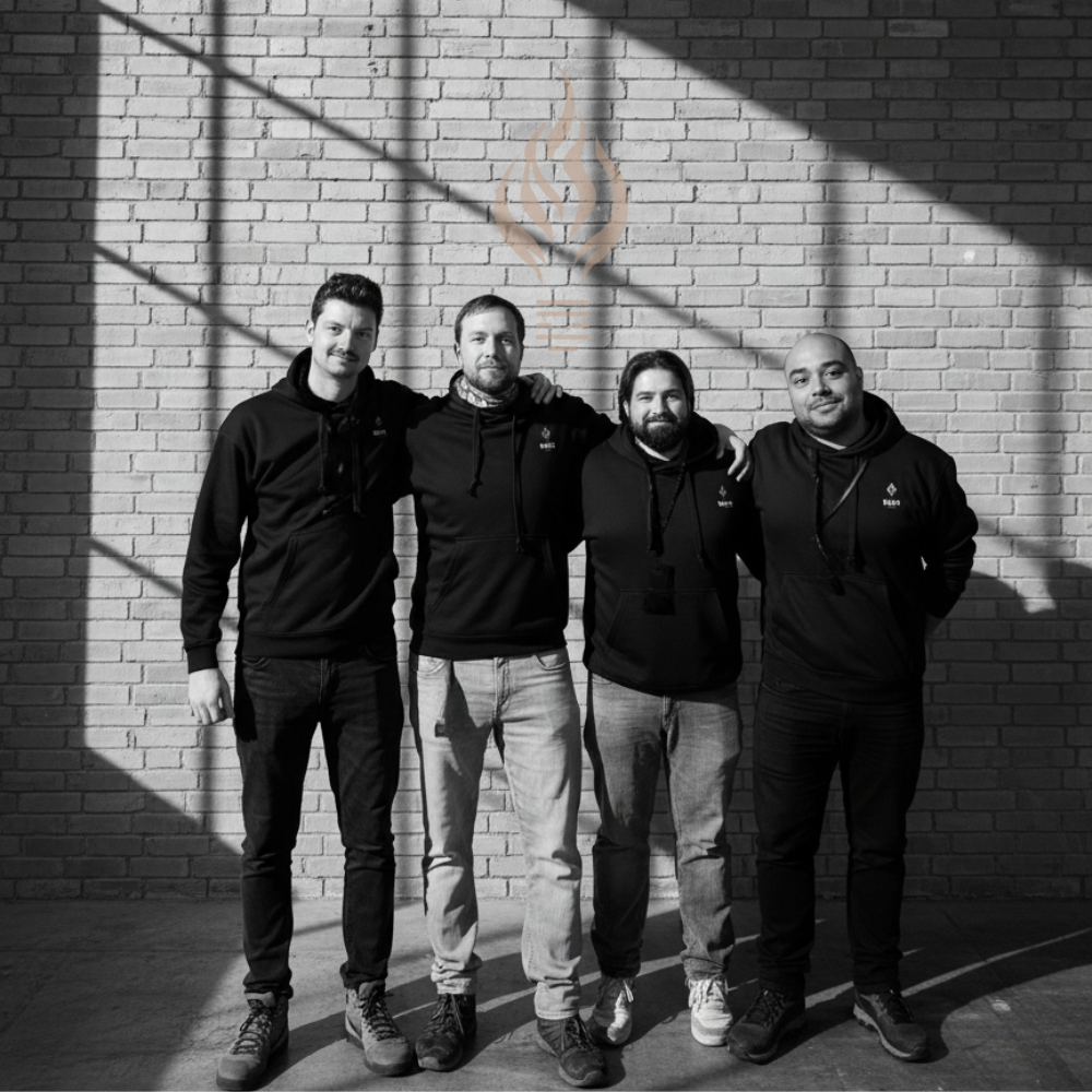 Los co-fundadores de Muzuk Studio juntos